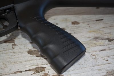 The model tested had a full pistol grip. You can order a 320 with a more traditional grip too.