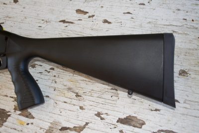 The stock and pistol grip are molded as a single-piece unit.