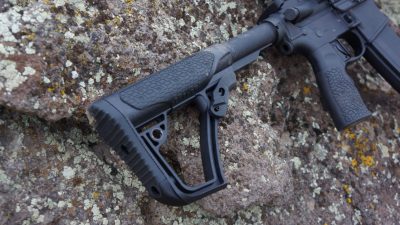 The butt stock and pistol grip of the M4V7 Pro are Daniel Defense's own proprietary parts and well designed.