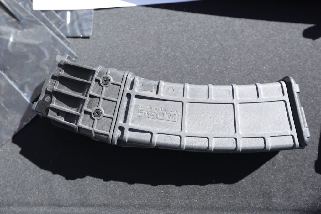 Mossberg 590M: Pump 12 Ga. Uses Double-Stack Mags