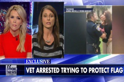 Veteran, Playboy Model Explains Decision to Confiscate Flag from Protesters