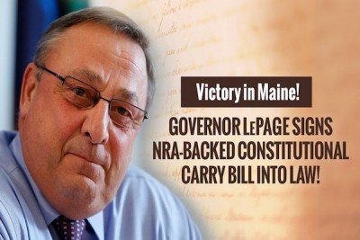 Maine Governor LePage signs NRA-backed bill for Permitless carry