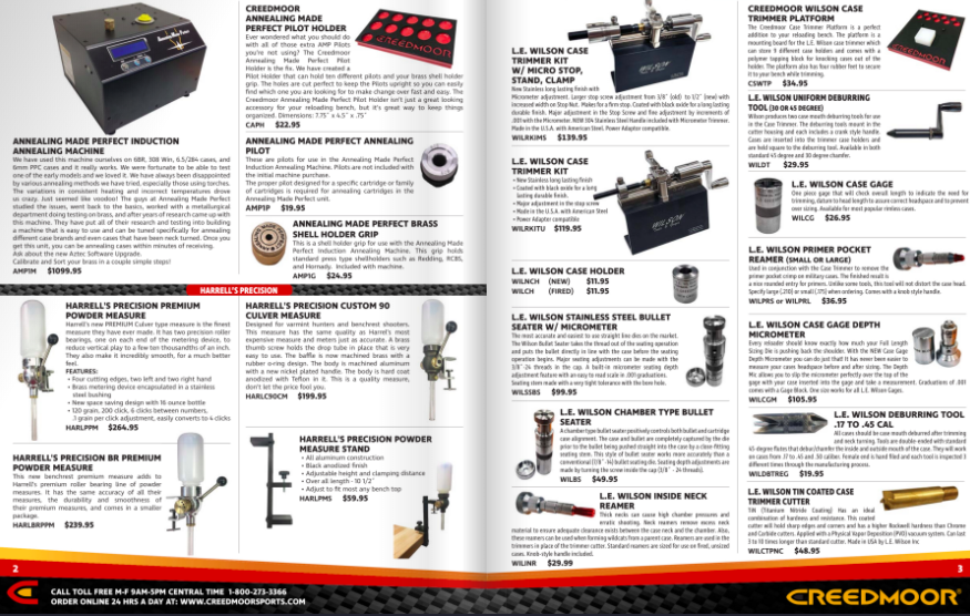 Creedmoor Sports Announces New Reloading Equipment Catalogue