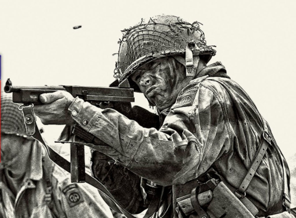Leonard Funk swung his Thompson submachine gun and killed the German officer