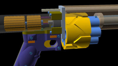 Check out the Liberator12k Project, a 3D-Printer Augmented Revolving-Cylinder Shotgun