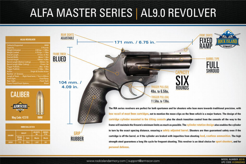 Rock Island Armory's AL9.0 9mm Revolver: An Elegant Weapon From a More Civilized Age Rock Island Armory's AL9.0 9mm Revolver: An Elegant Weapon From a More Civilized Age