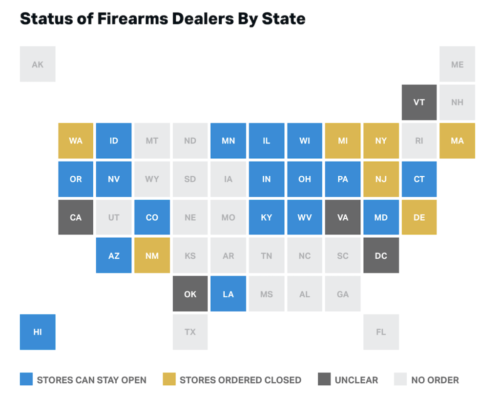 Map Shows States That Have Shuttered Gun Stores Map Shows States That Have Shuttered Gun Stores
