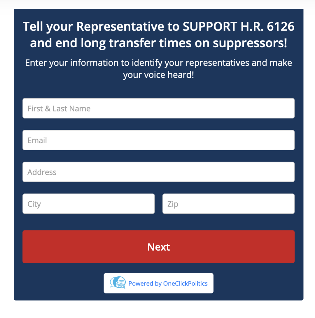 New Legislation Would Ensure 90 Day Suppressor Transfers New Legislation Would Ensure 90 Day Suppressor Transfers