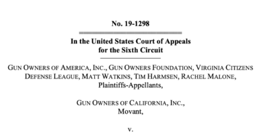 GOA, GOF Continue Bump Stock Battle before the Sixth Circuit Court of Appeals