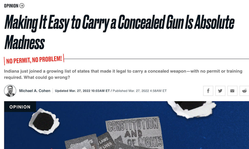 Passing Constitutional Carry is 'Madness,' Says MSNBC Columnist