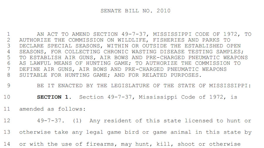 Mississippi Law OKs Air Bows – But They Were Legal Anyway
