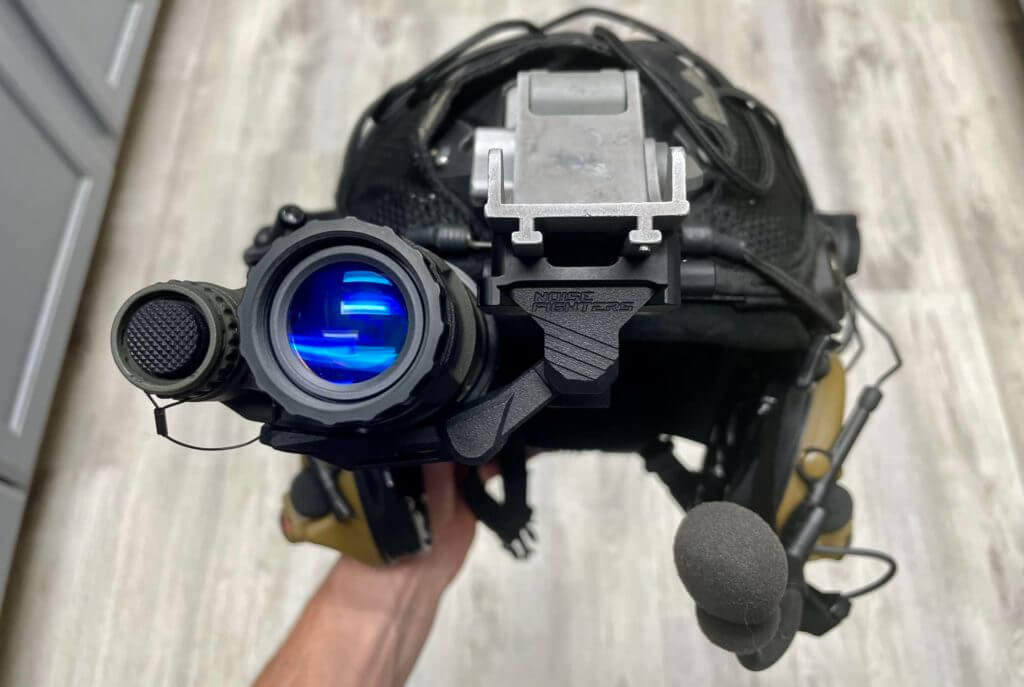 Featherweight Articulating Night Vision Monocular Mount Introducing the Noisefighters AX14PRO