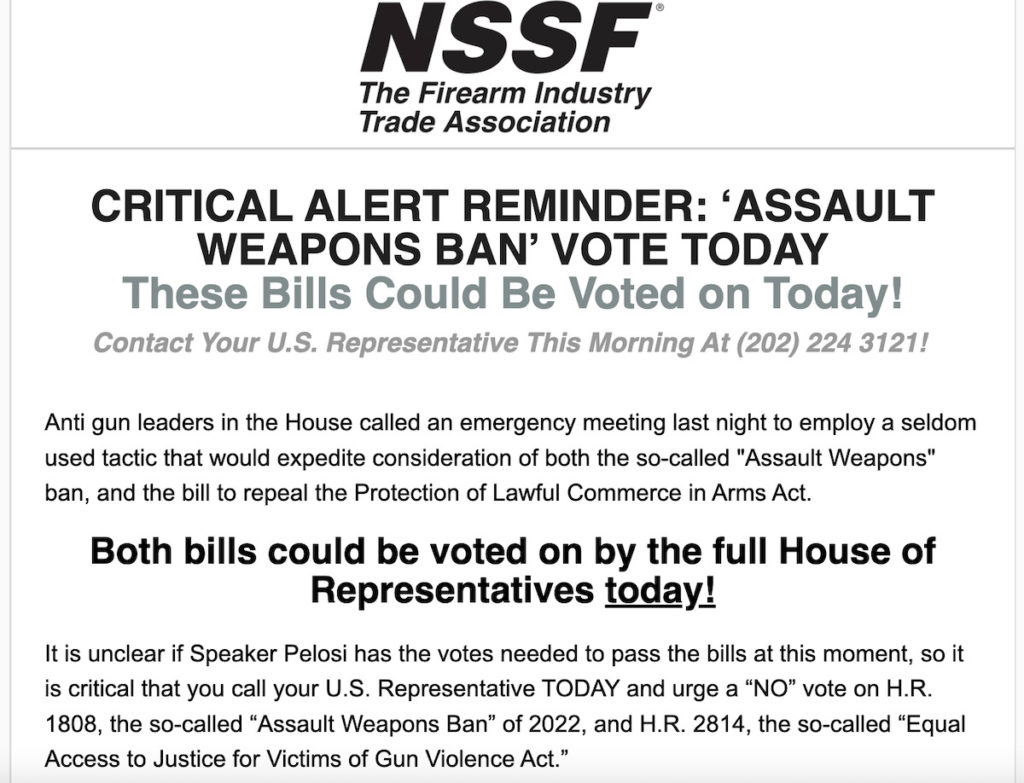 Important Update on ‘Assault Weapon’ Ban, Vote May Happen Today!