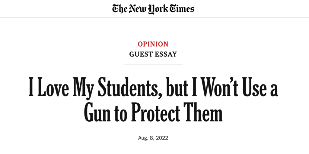 College Professor: I love my students but I won’t use a gun to protect them