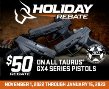 Taurus Announces Holiday Rebate on G-Series Pistols