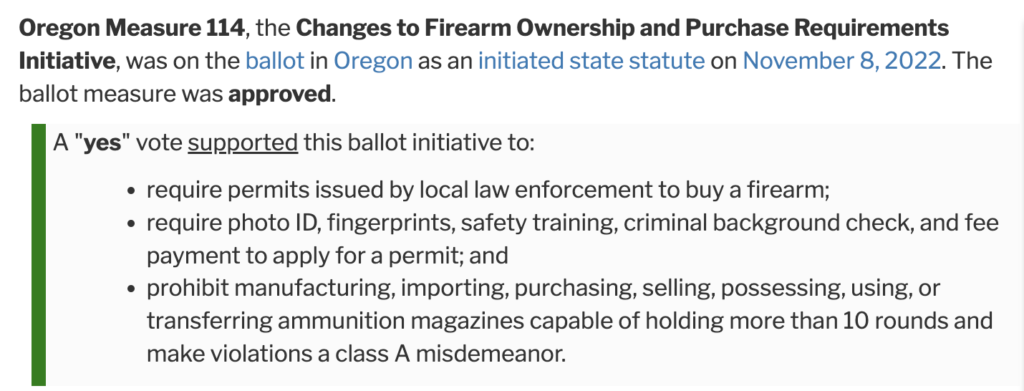 The Rollout of Oregon's Ballot Measure 114 is a Total Disaster, Here's the Latest