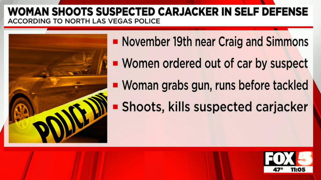 Vegas Woman Fatally Shoots Alleged Carjacker With His Gun