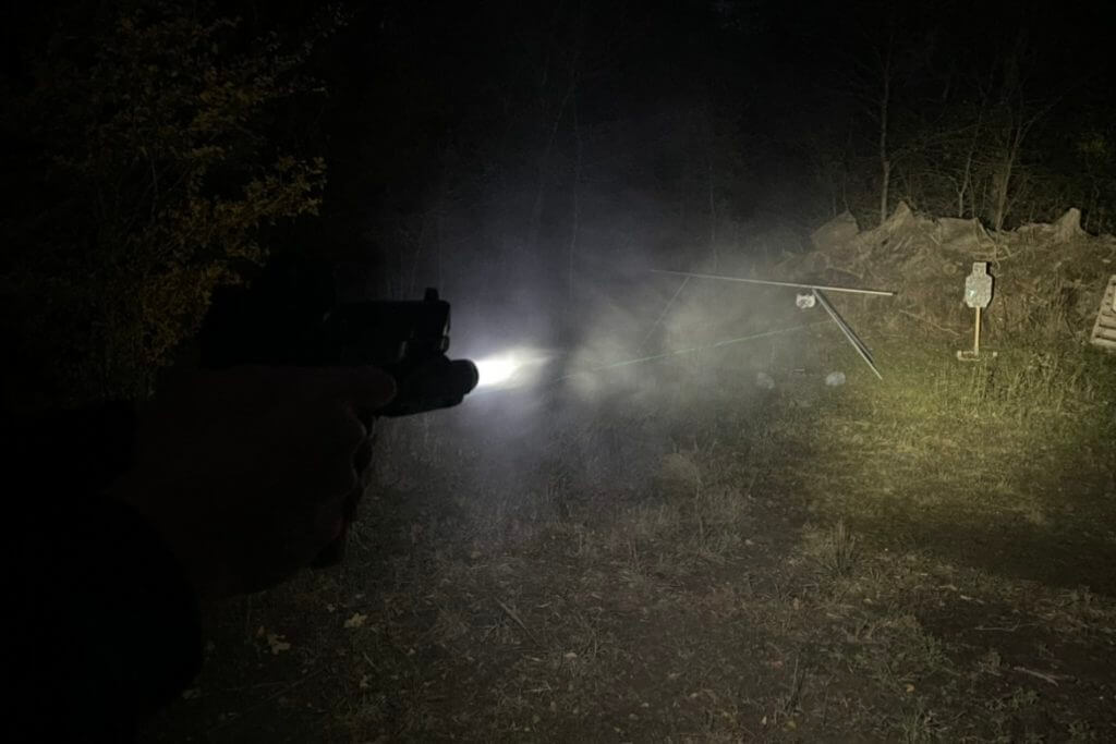 Shooting with the Streamlight TLR-10G laser activated