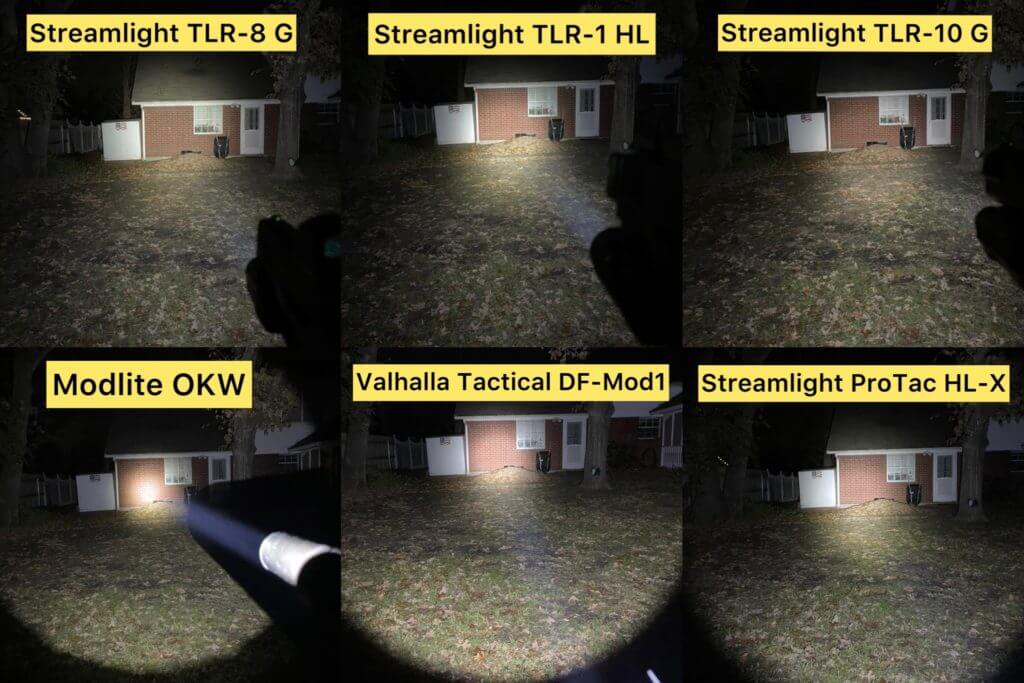 Streamlight TLR-10G beam comparison