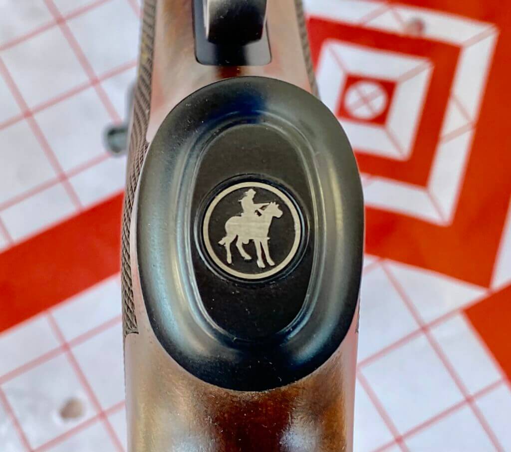 Marlin Model 336 in 30-30 pistol grip showing cowboy on horse