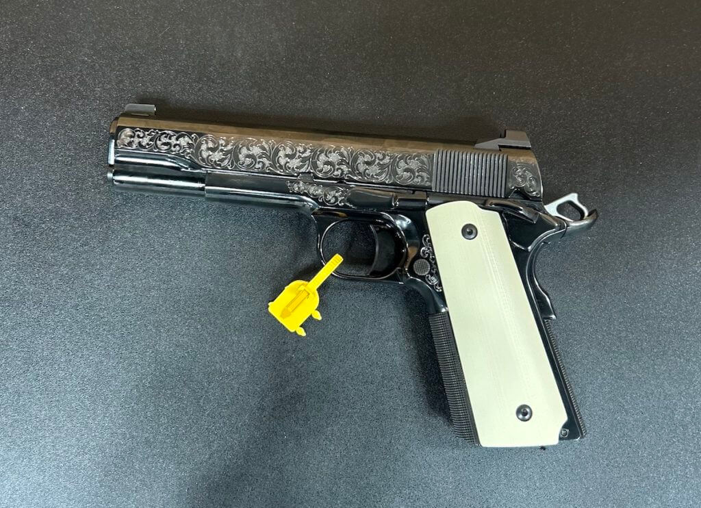 The scrollwork on the Dan Wesson Heirloom 1911.