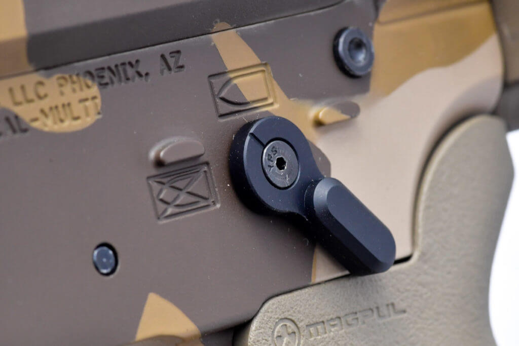 The Civilian Defensive Rifle, Part 1: New Gas Length The barrel of the safety can be flipped to switch between 45 and 90 degree throw.