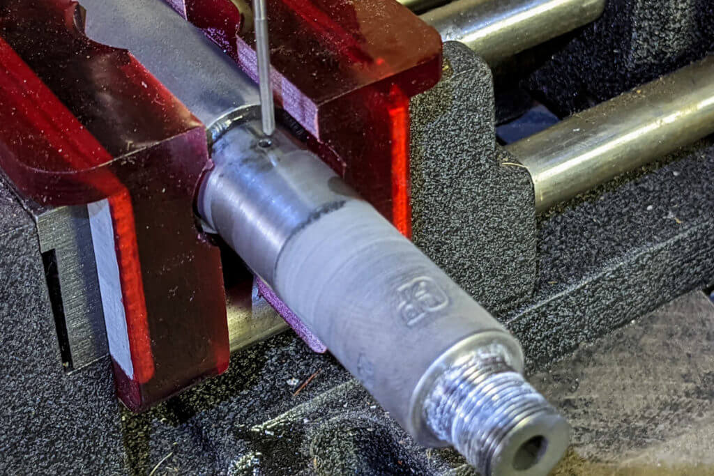 The Civilian Defensive Rifle, Part 1: New Gas Length Drilling the gas port on the Civilian Defensive Rifle.