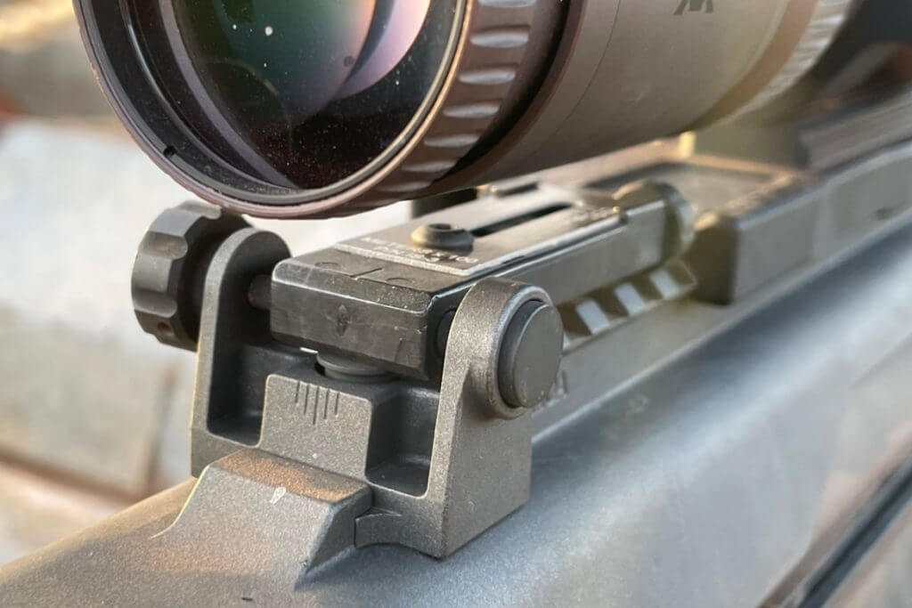 Adjustable rear iron sights for the Barrett M107A1