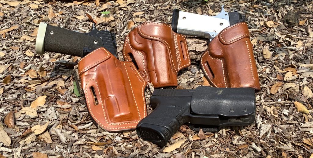 Holsters for Sportsmen Milt Sparks 60TK, 55BN, and Bladetech all make excellent holsters for field use.