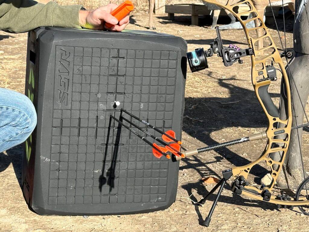 Target with three well-aimed arrows