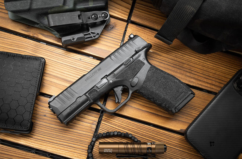The Springfield Hellcat with manual safety.