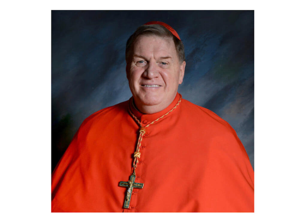 Cardinal Tobin in a robe.