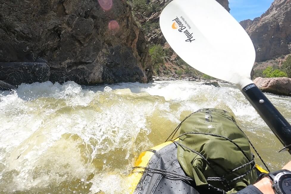 Backcountry Rafting: 9.1lb Kokopelli Rogue R-Deck Packraft Review Powering through class IV rapids (not recommended for the Rogue R-Deck)