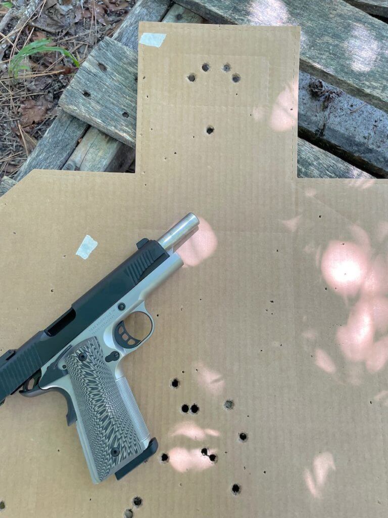 Range target from Tisas D10 1911 10mm Auto