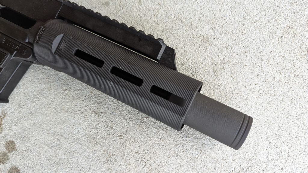 Closeup of the Extar EP45 handguard