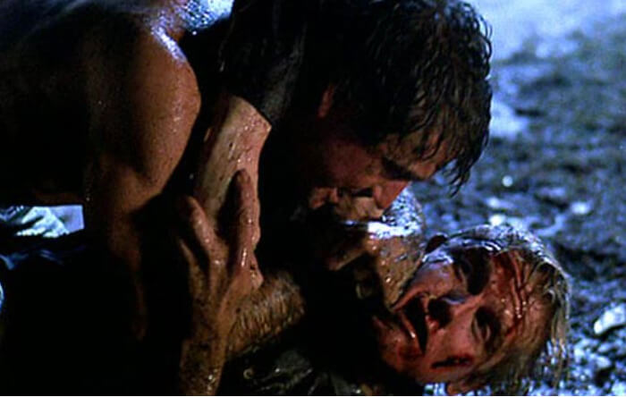 hand to hand fight scene in the rain from lethal weapon