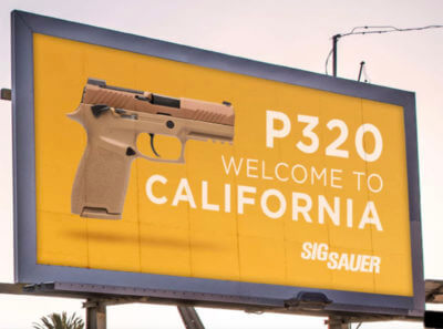 A SIG Sauer P320 billboard.