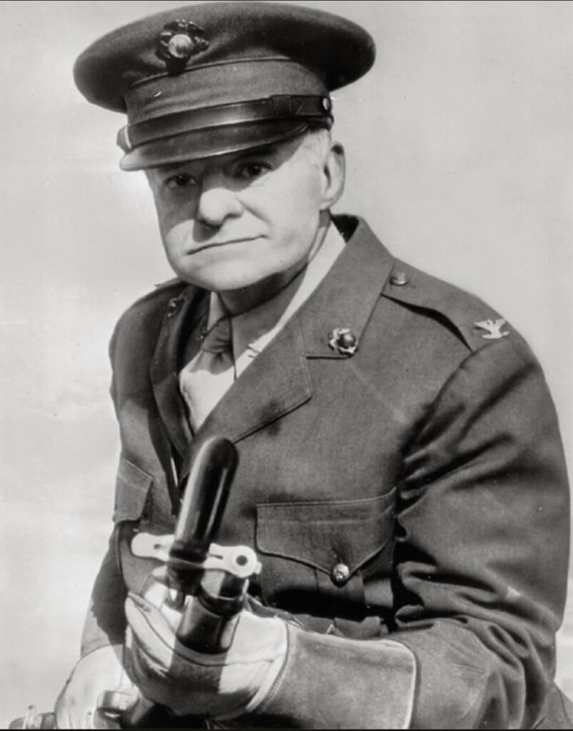 Joseph Drexel Biddle. in uniform holding a weapon