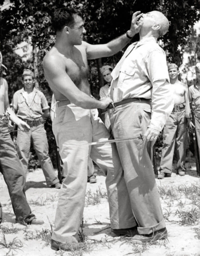 Joseph Drexel Biddle training a marine in hand combat