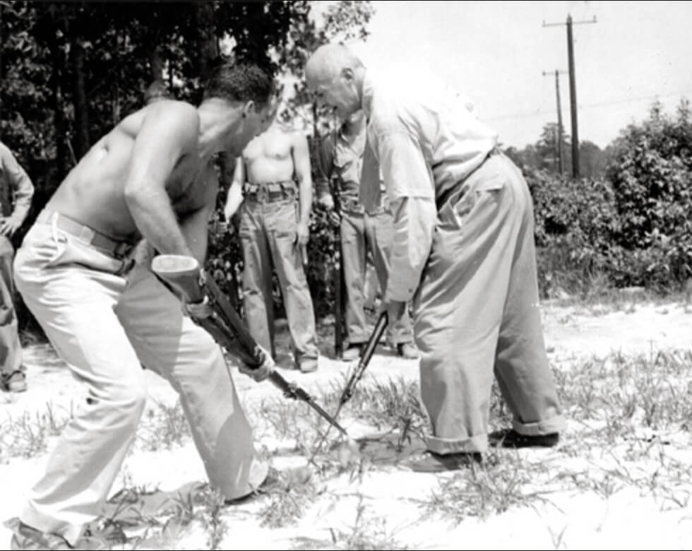 Joseph Drexel Biddle training a young marine