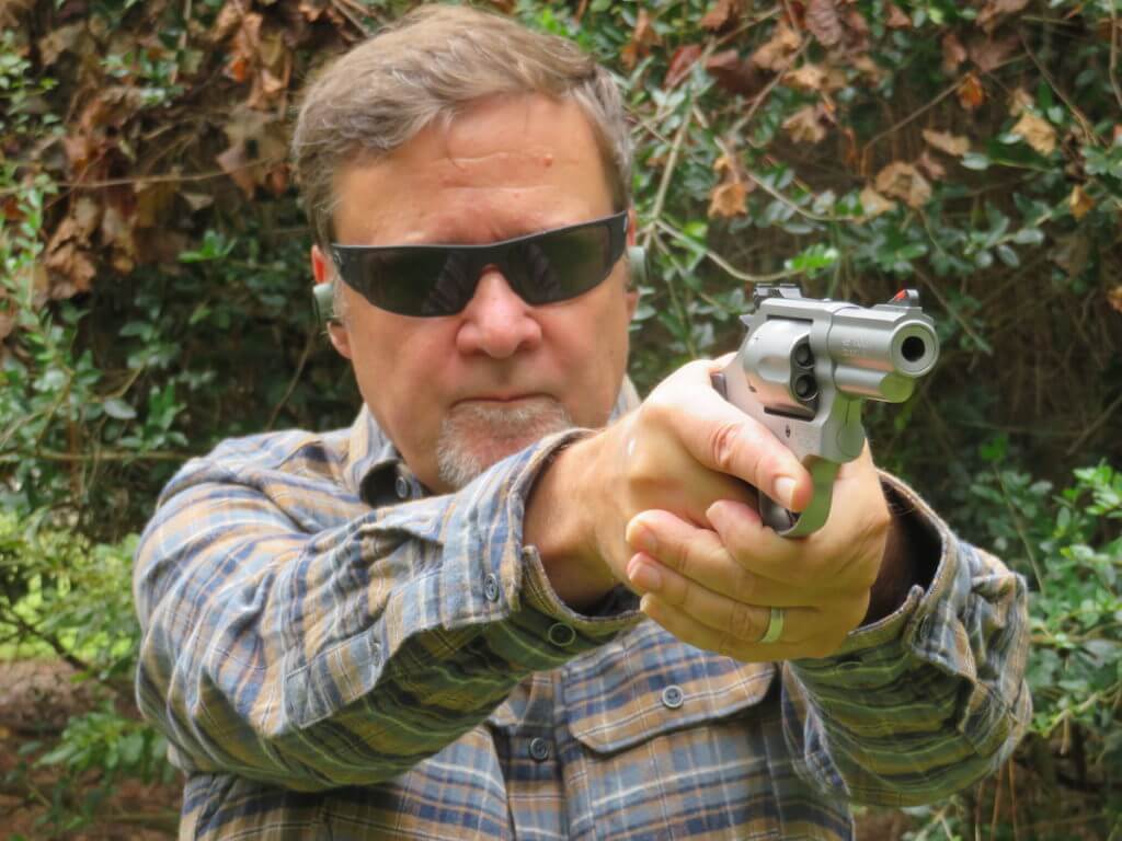High grip on the S&W Model 66. 