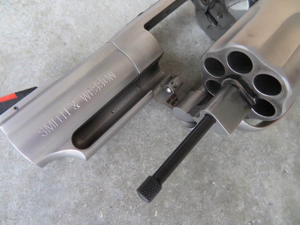 S&W cylinder ball detent on the frame locks into the crane.