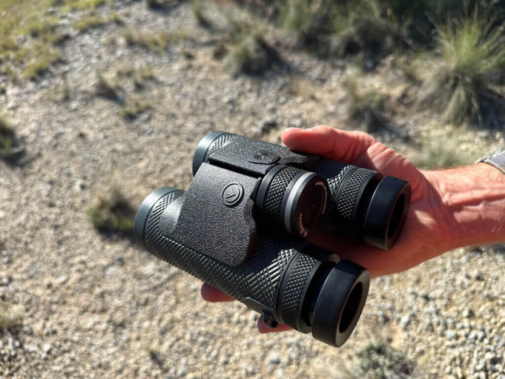 Browning Speed LR 7MM PRC Wins in the Field Burris Signature LRF 10x42 binos in outstretched hand