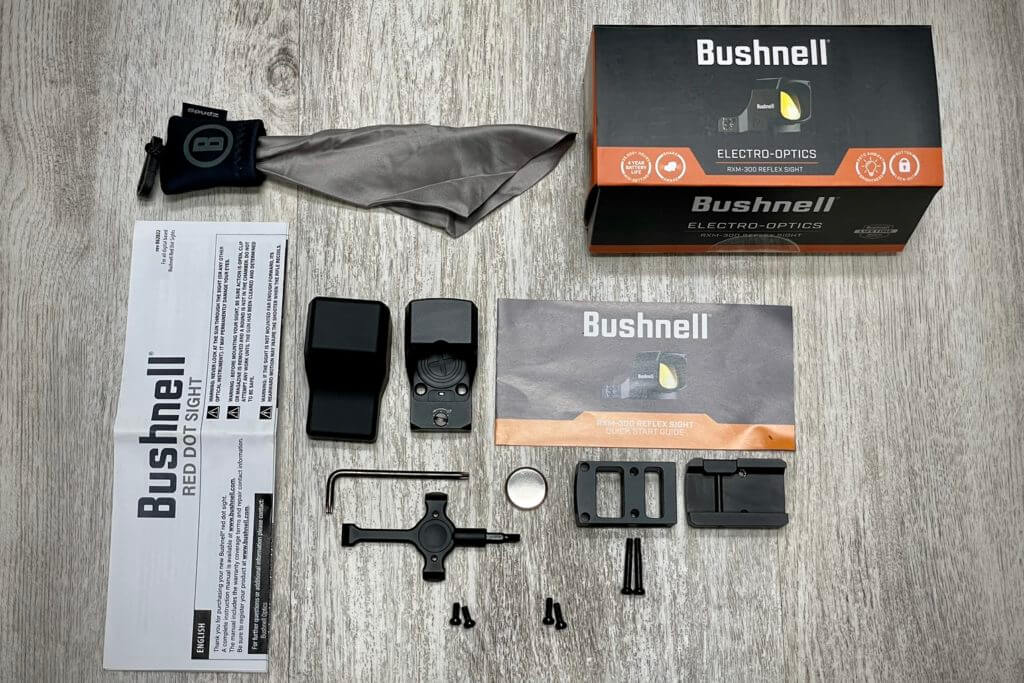 2 - Bushnell RXM-300 Reflex Sight Review All included contents with the sight