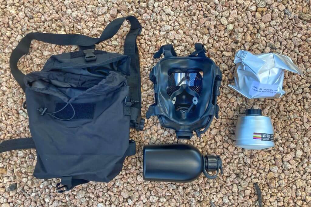 MIRA fire escape kit on gravel gas mask, vk-530