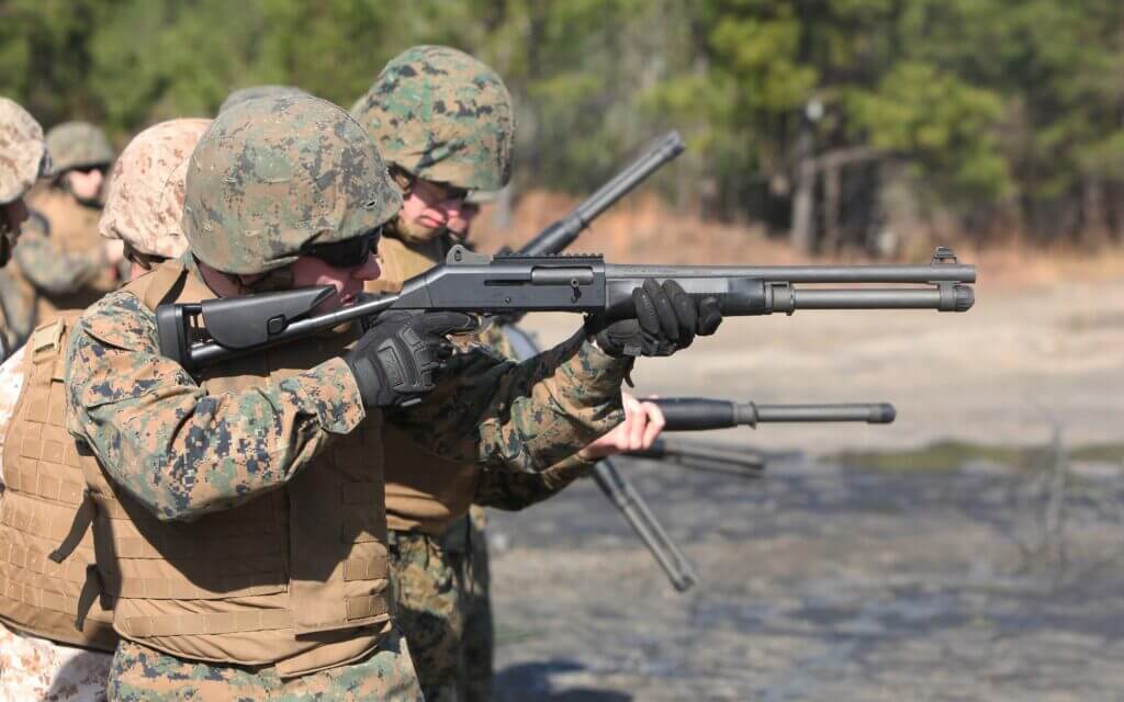 USMC shooting shotguns