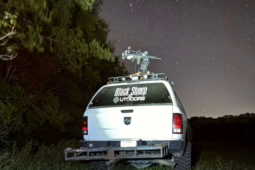 3 - Remote Controlled Gun Turrets?! Meet the MORPOWER UG-02 The MORPOWER UG-02 mounted on a vehicle at night
