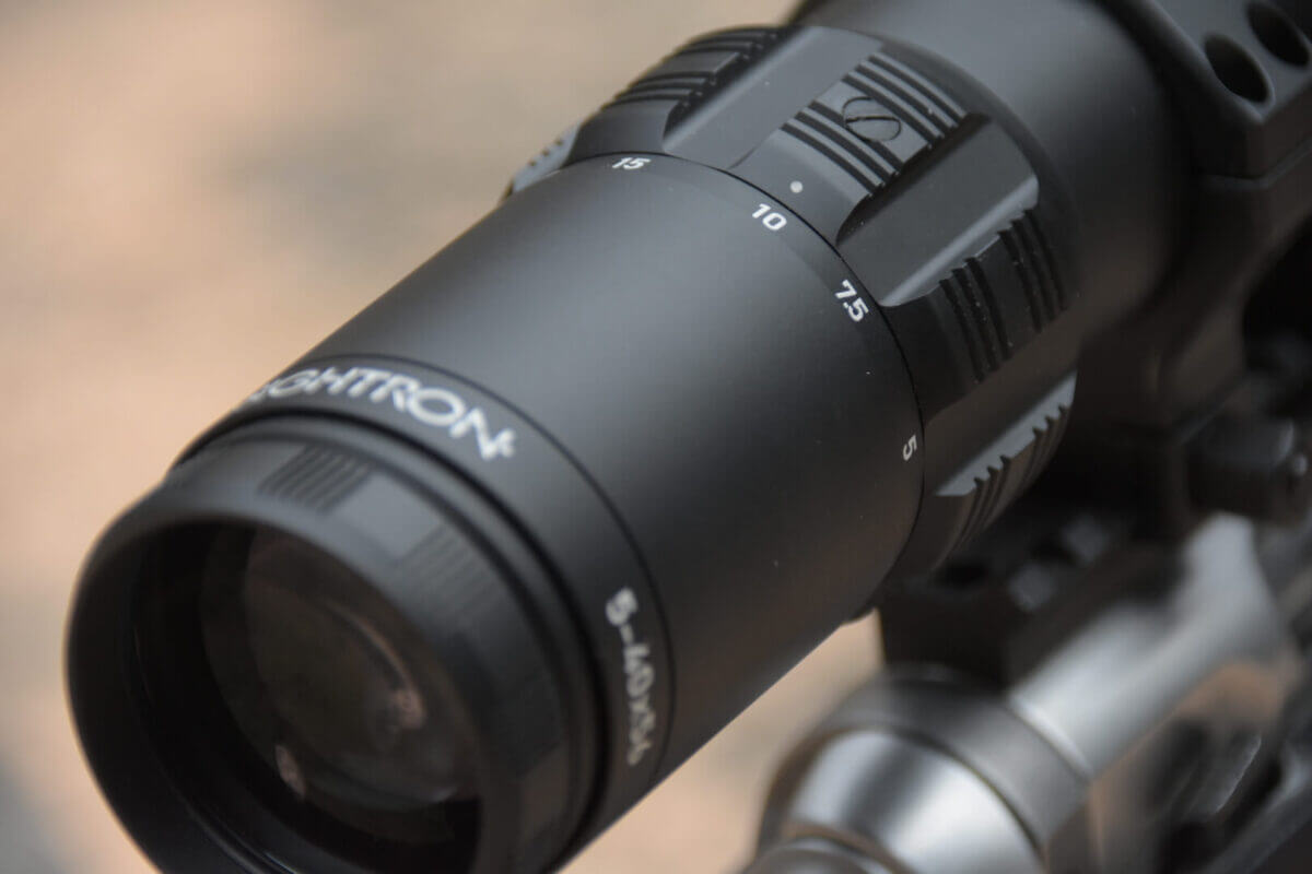 Sightron SVIII A closeup of the eyepiece of the Sightron SVIII