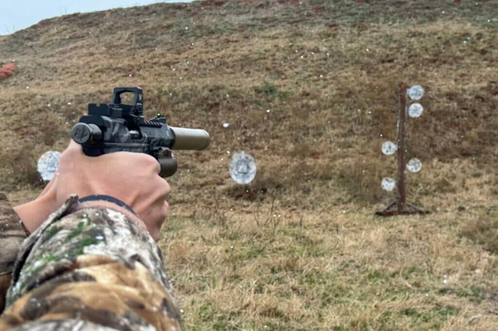 Shooting steel with the Black Mamba in the snow