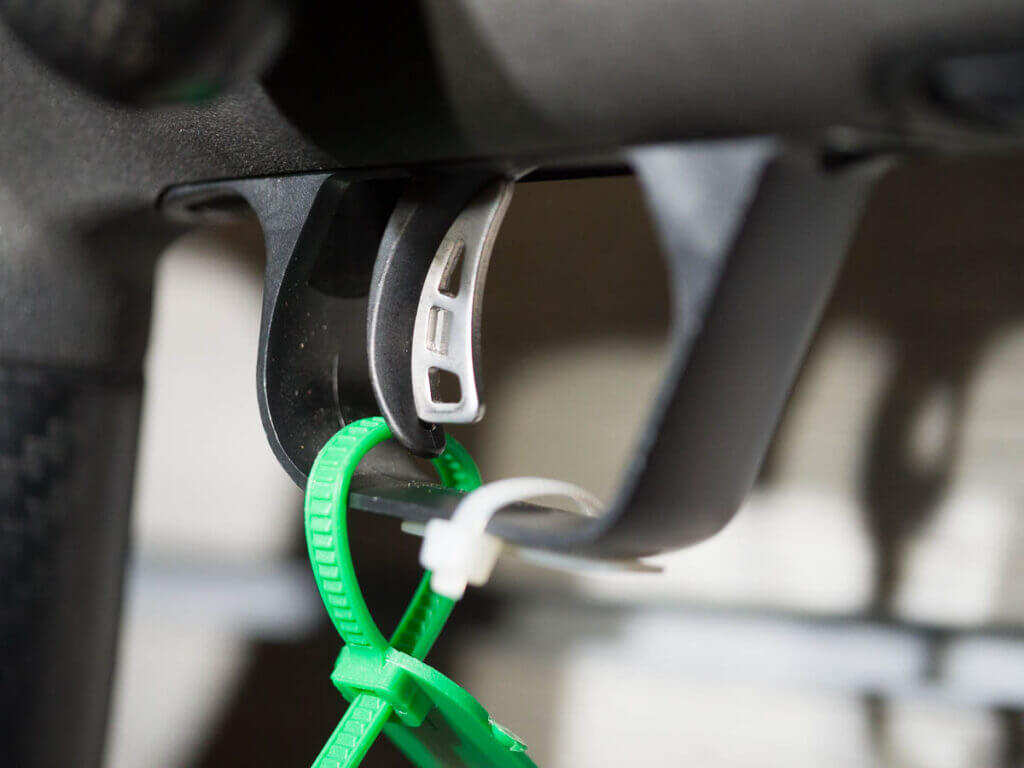 Close up view of the trigger.